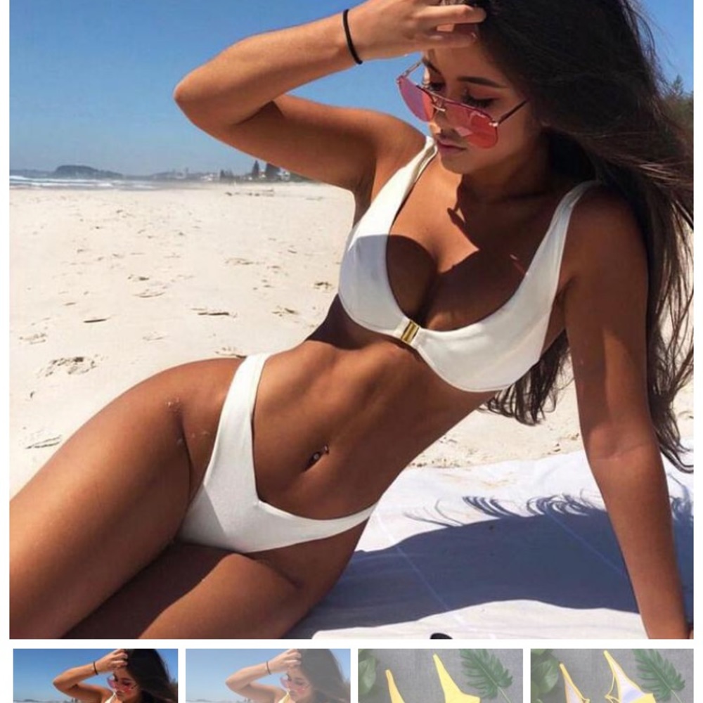 White high leg bikini